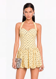 Rosita Halter Bubble Hem Mini Dress