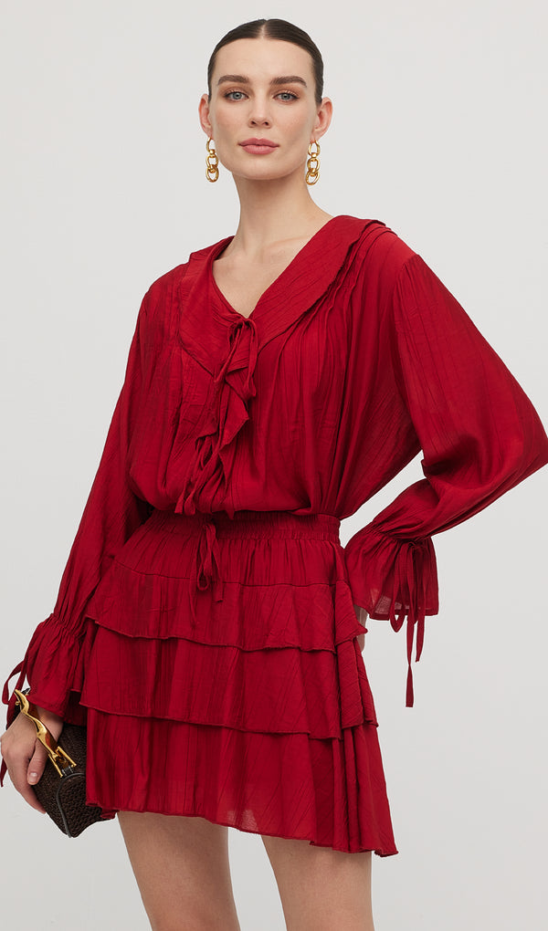 Ruffled Layered Mini Skirt Two Piece Sets