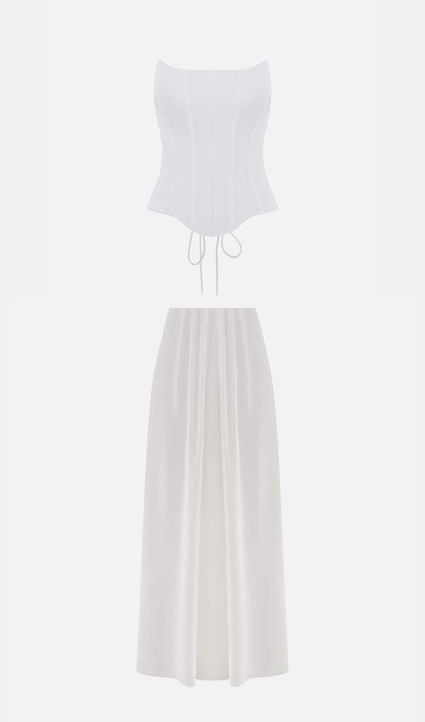 Satin Corset Top & Satin Maxi Skirt