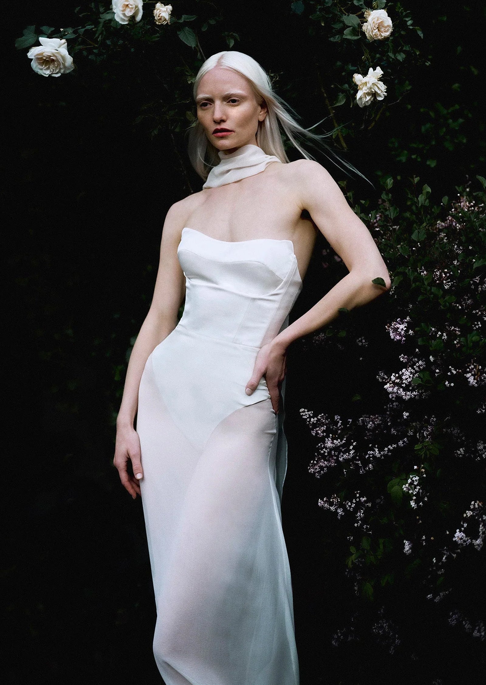 Rosalez Satin And Georgette Maxi Dress