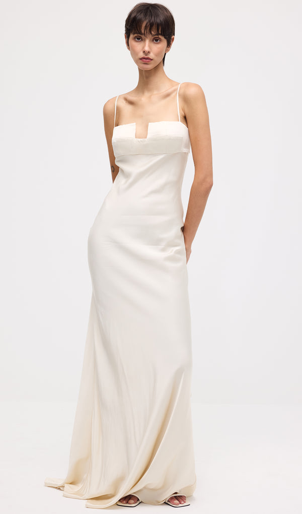 Satin Bustier Maxi Dress