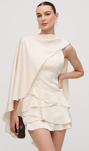 Midikleid in A-Linie mit Blumenmuster und Laternenärmeln