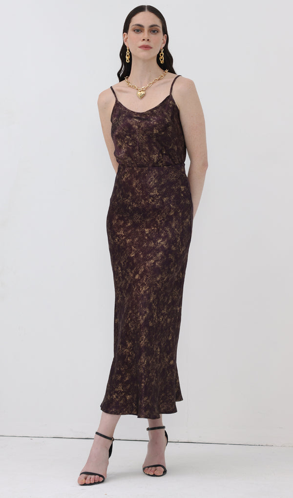 Satin Printed Slip Two Piece Sets Skirt