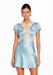 Dacre Short Sleeve Satin Mini Dress