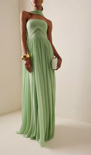 Midikleid in A-Linie mit Blumenmuster und Laternenärmeln