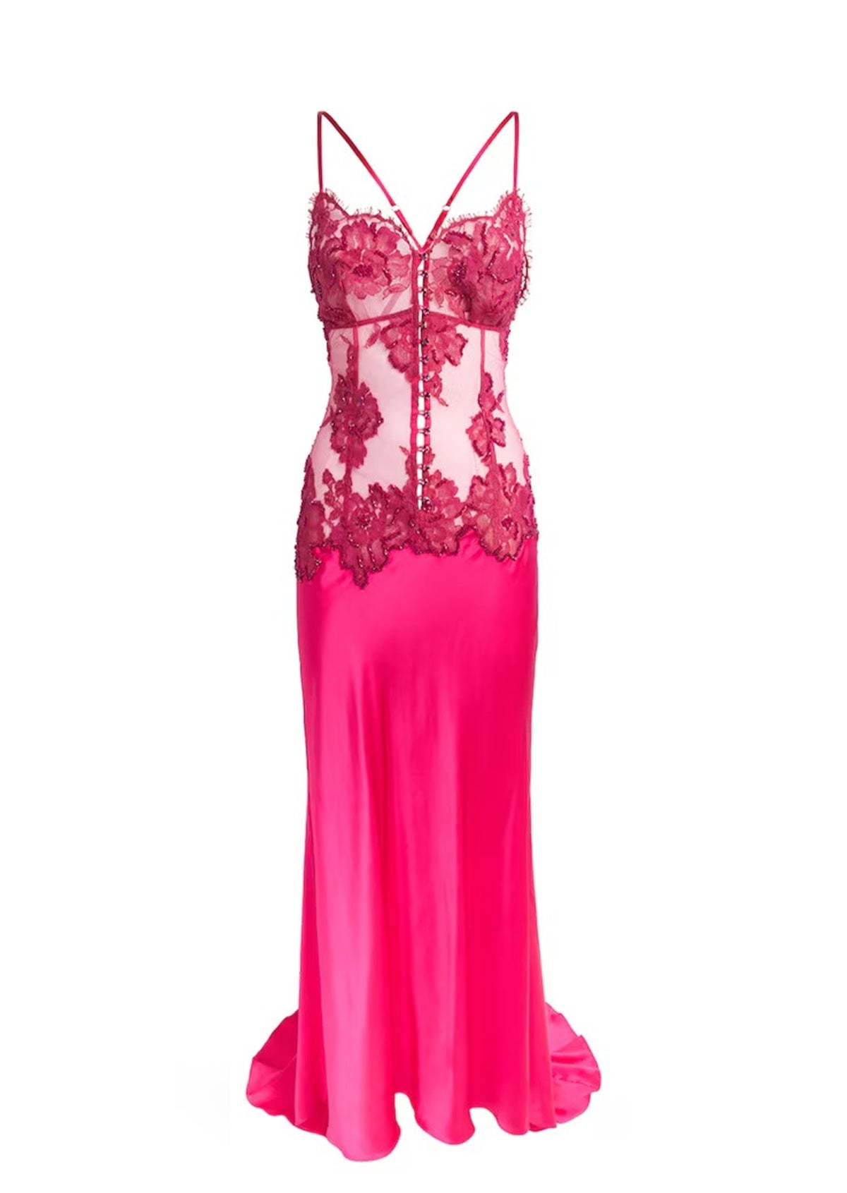 Gabouray Lace Satin Maxi Dress