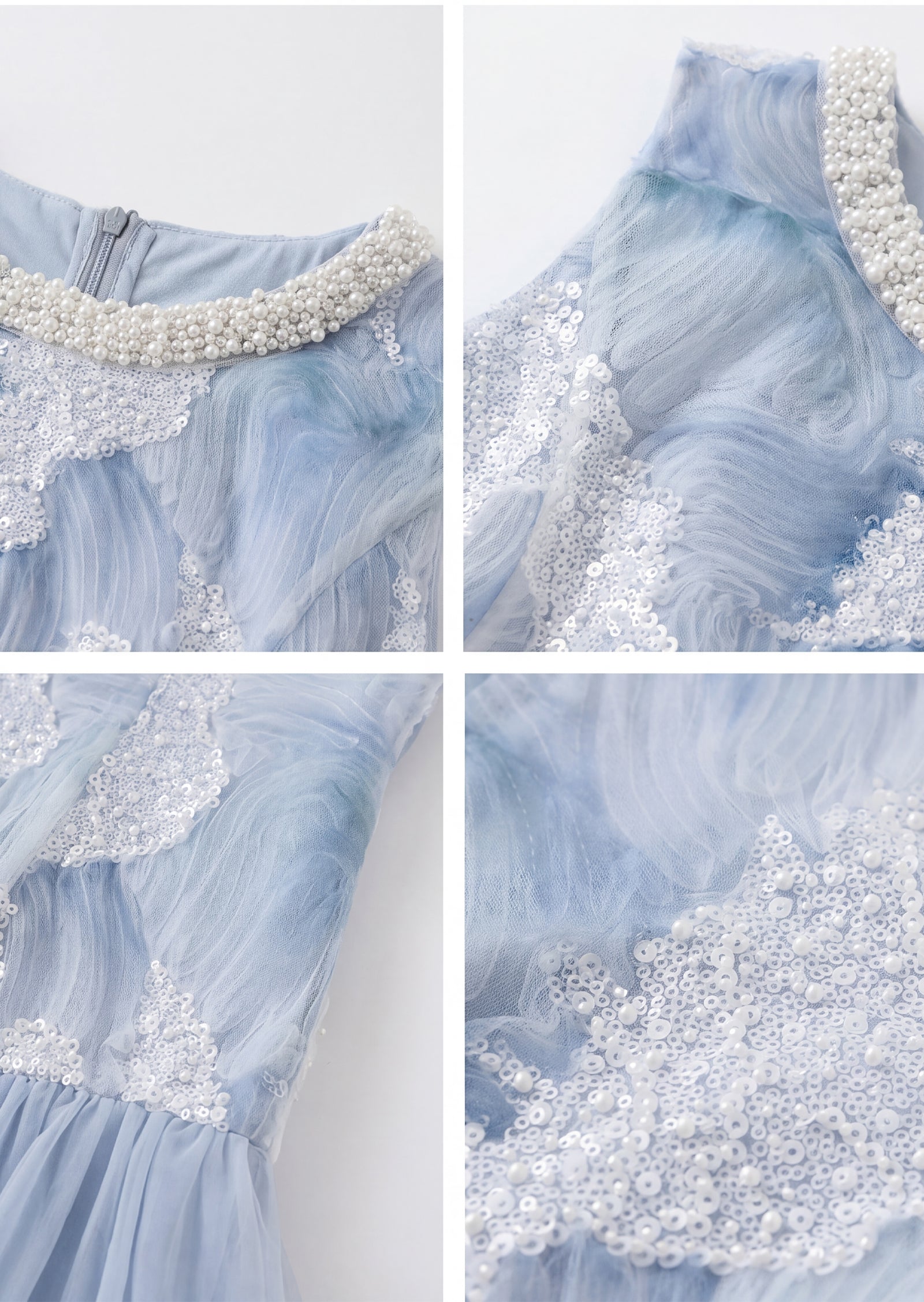 Midikleid in A-Linie mit Blumenmuster und Laternenärmeln