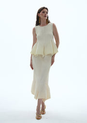 Midikleid in A-Linie mit Blumenmuster und Laternenärmeln