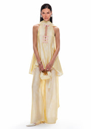 Abilyx Halter Top & Maxi Pants Set In Yellow