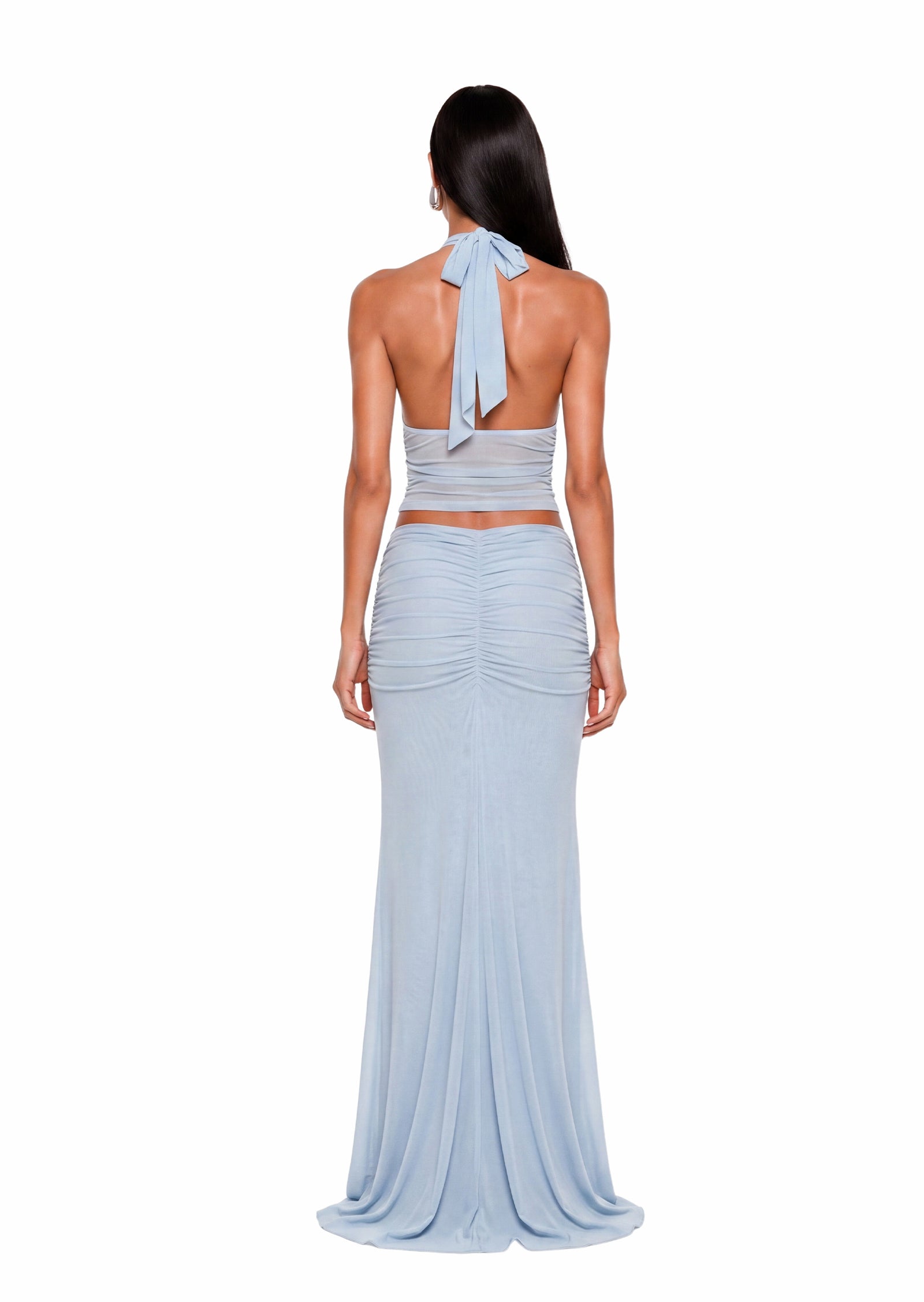 Jacarra Halter Top & Maxi Pleated Skirt Set