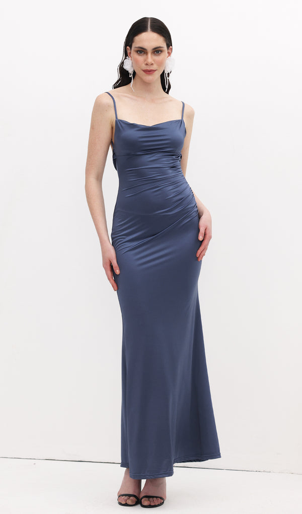 Midikleid in A-Linie mit Blumenmuster und Laternenärmeln