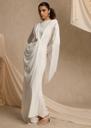Midikleid in A-Linie mit Blumenmuster und Laternenärmeln