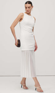 Sheer Overlay Midi Dress