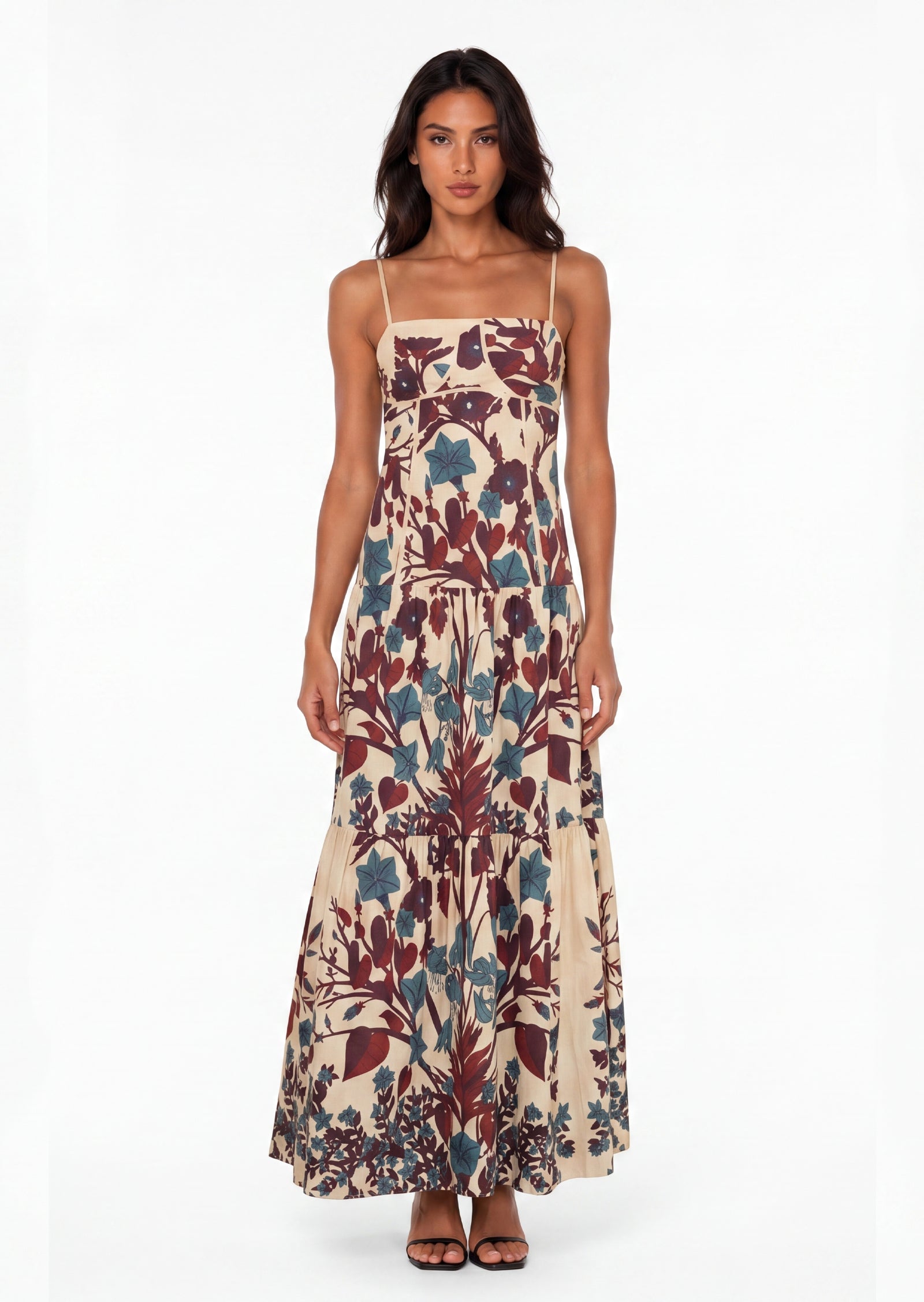 Simber Floral-Print Cotton Poplin Maxi Dress
