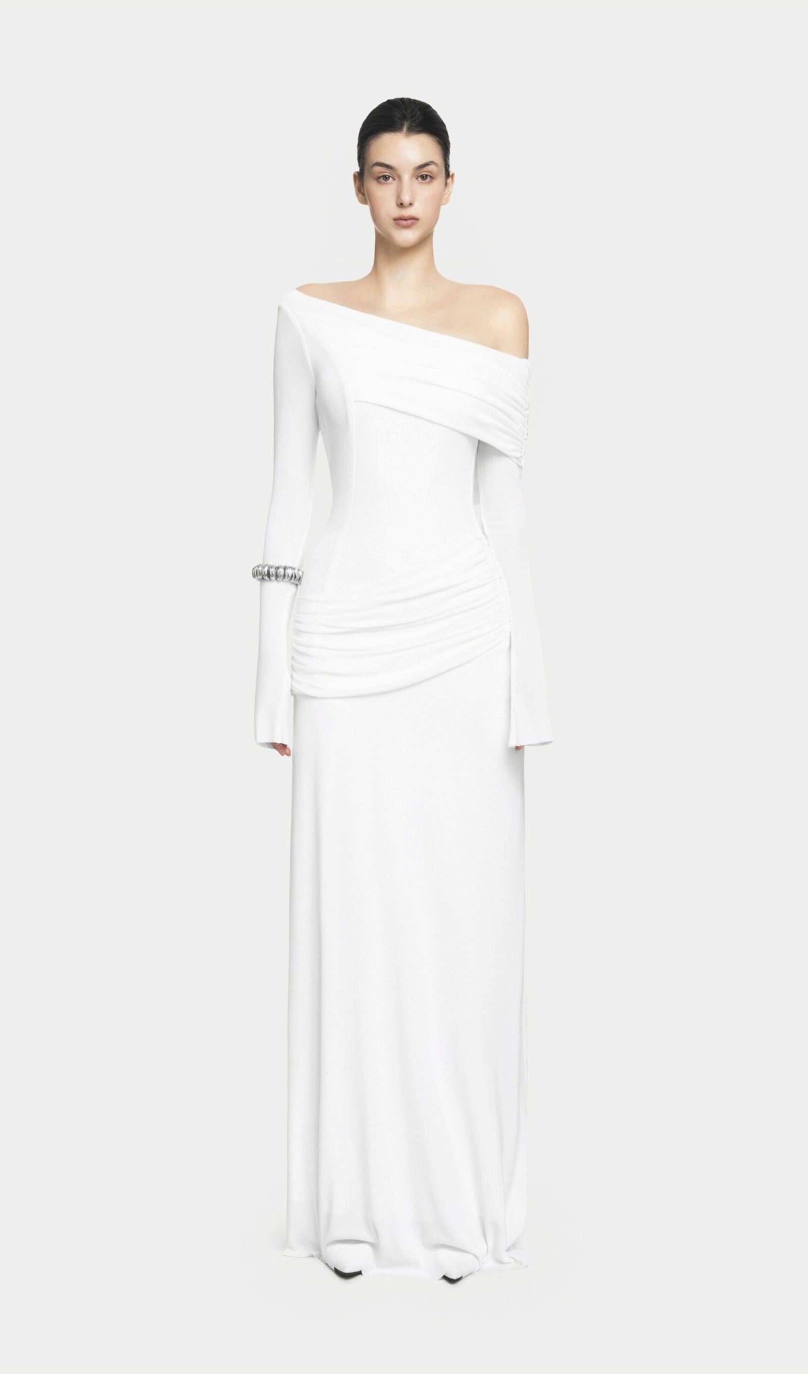 Midikleid in A-Linie mit Blumenmuster und Laternenärmeln