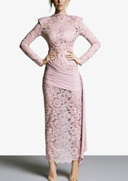 Midikleid in A-Linie mit Blumenmuster und Laternenärmeln