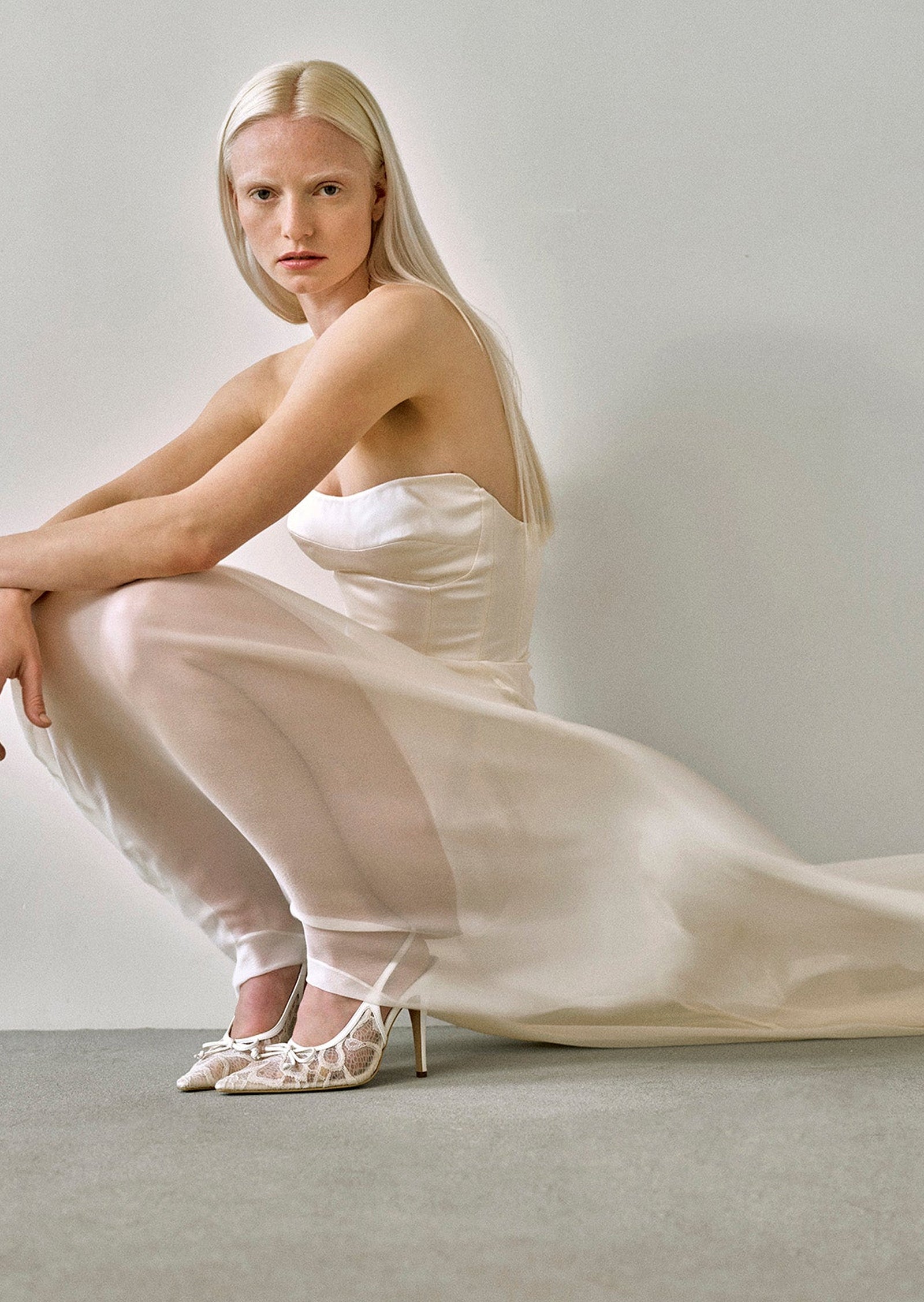 Rosalez Satin And Georgette Maxi Dress