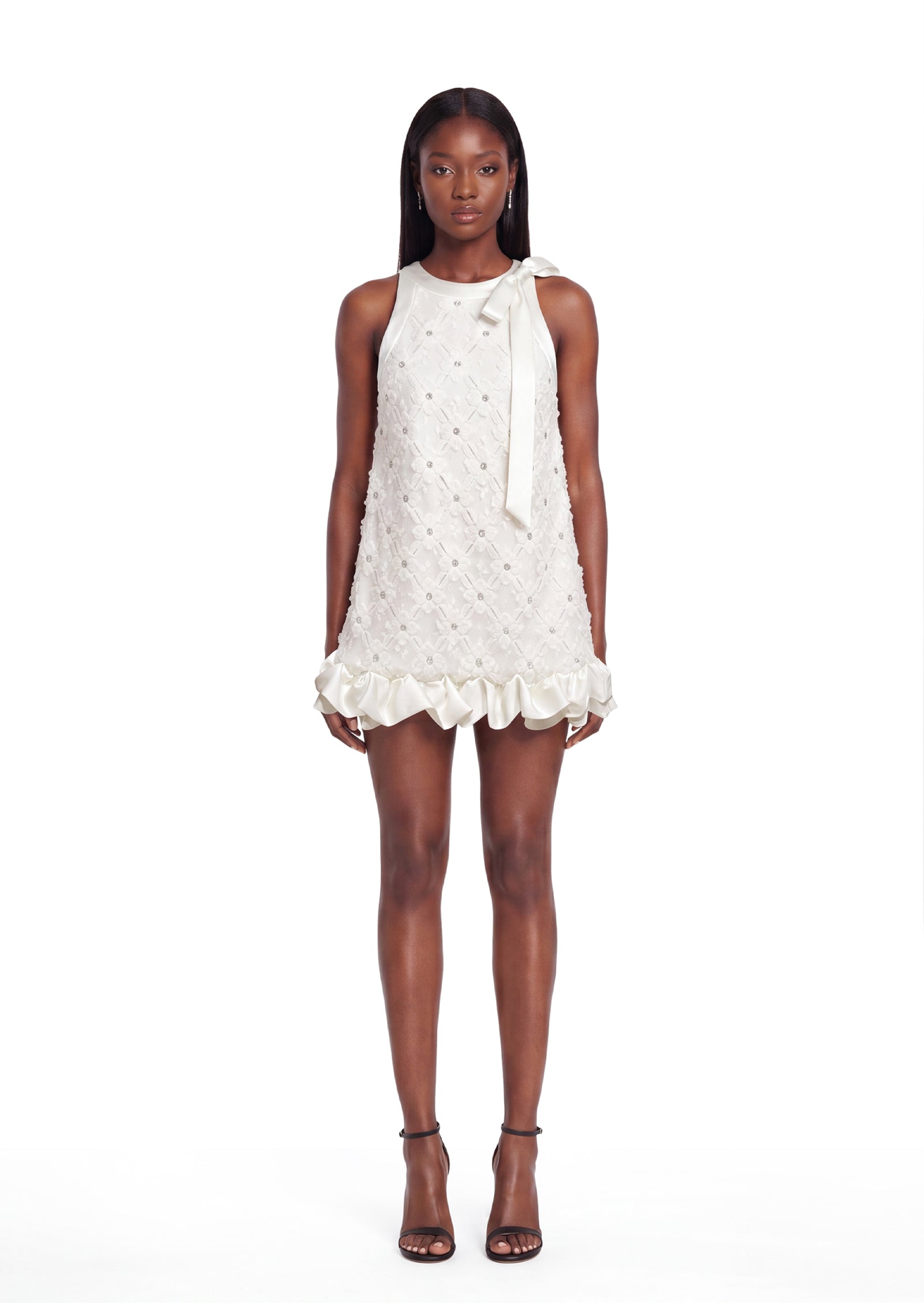 Iara Sleeveless Appliqué Mini Dress