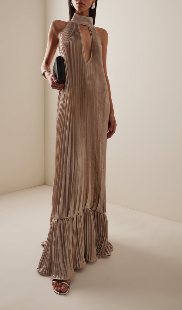 Midikleid in A-Linie mit Blumenmuster und Laternenärmeln