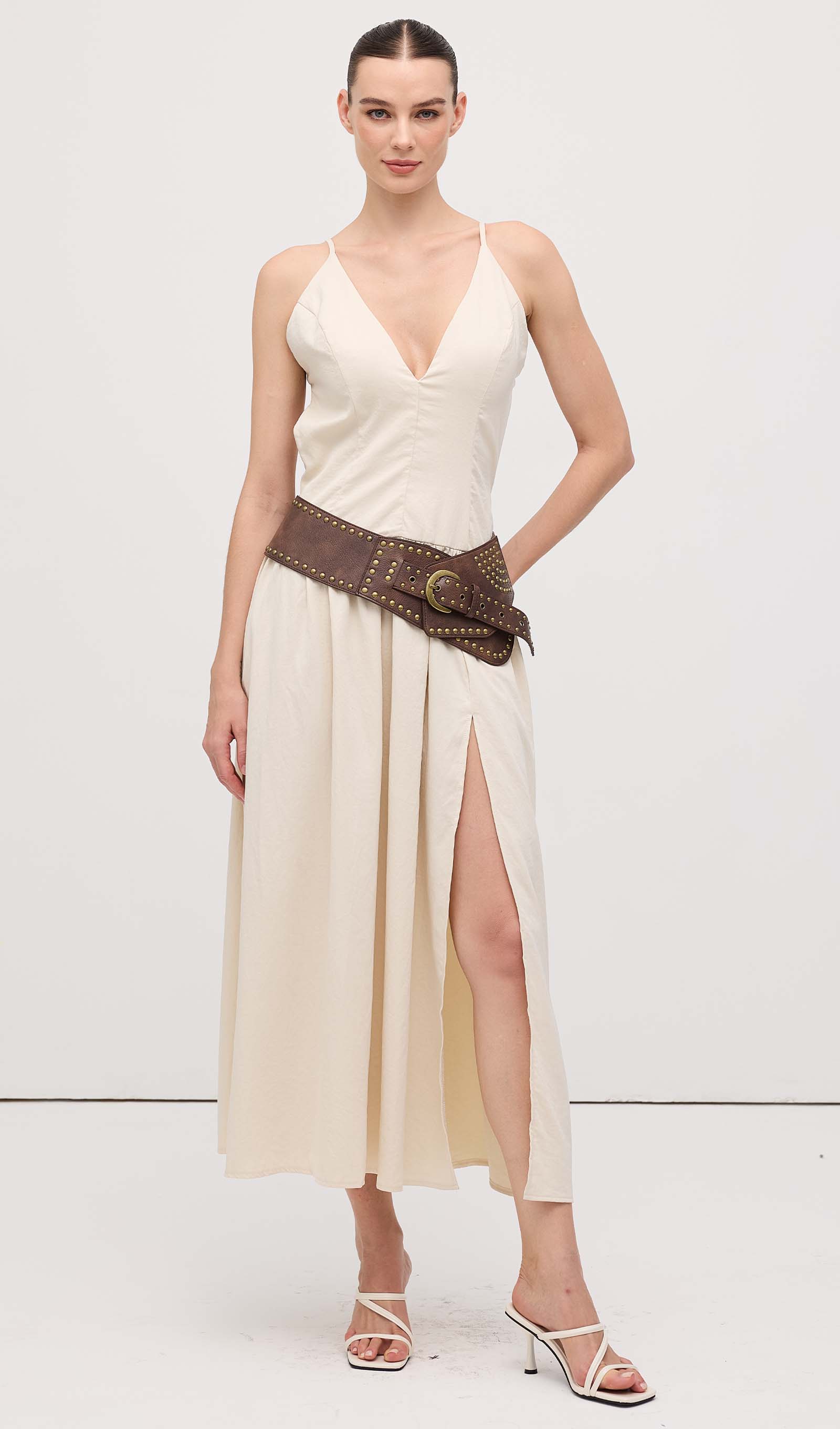 Midikleid in A-Linie mit Blumenmuster und Laternenärmeln