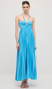 Midikleid in A-Linie mit Blumenmuster und Laternenärmeln