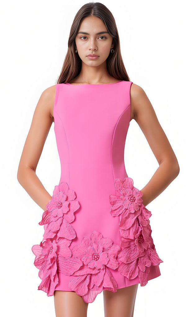 Midikleid in A-Linie mit Blumenmuster und Laternenärmeln