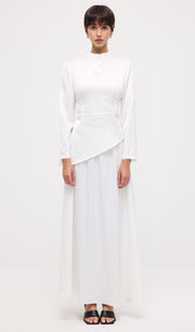Satin Long Sleeve Two Piece Set Maxi Dress