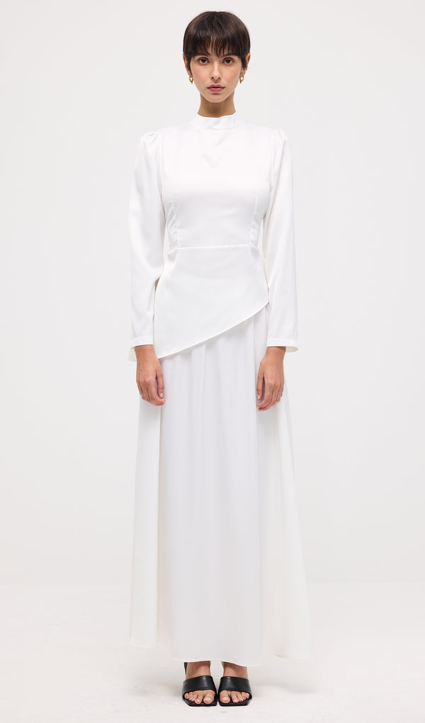 Satin Long Sleeve Two Piece Set Maxi Dress