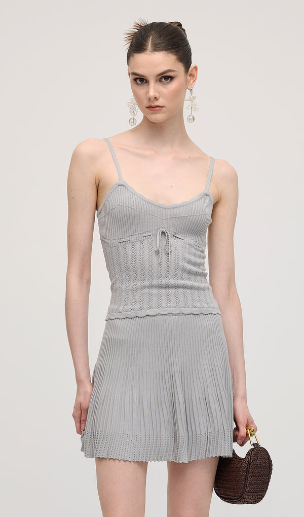 Solid Sleeveless Knit Mini Dress Sets