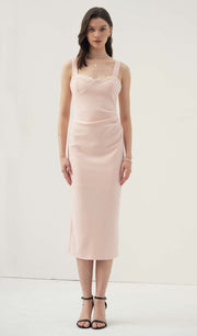 Solid A Line Midi Dress