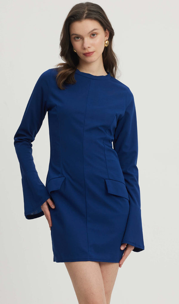 Solid Slim Hip-Hugging Mini Dress