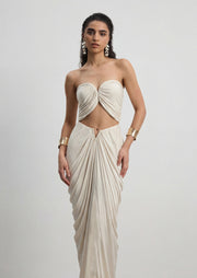 فستان قصير بقميص مزين بدانتيل صناعي 