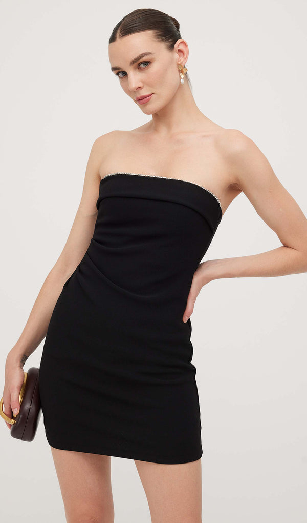 Strapless Diamond Embellished Mini Dress