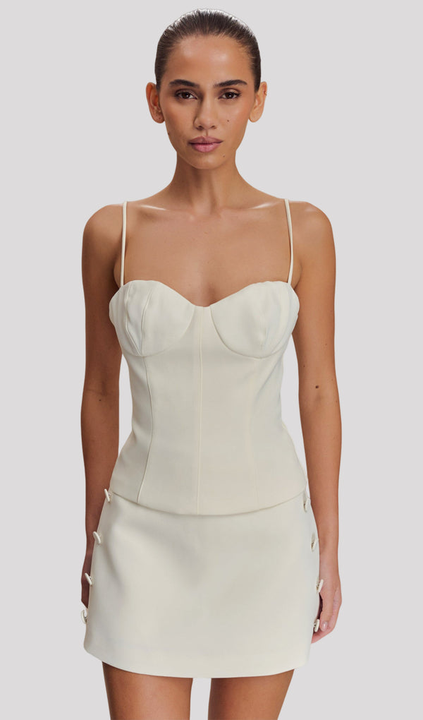 Suiting Top & Suiting Mini Skort Set In Ivory