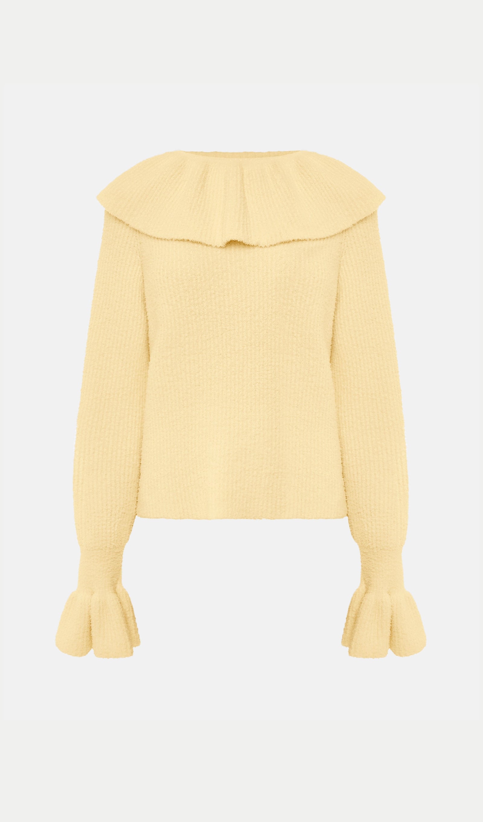 Sweater With Flounces In Yellow