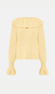 Sweater With Flounces In Yellow