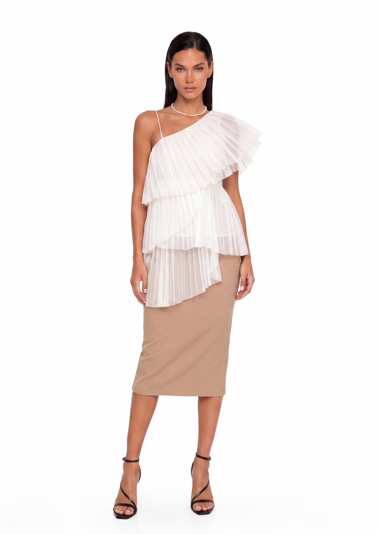 Dalit One Shoulder Top In White
