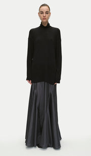 Midikleid in A-Linie mit Blumenmuster und Laternenärmeln