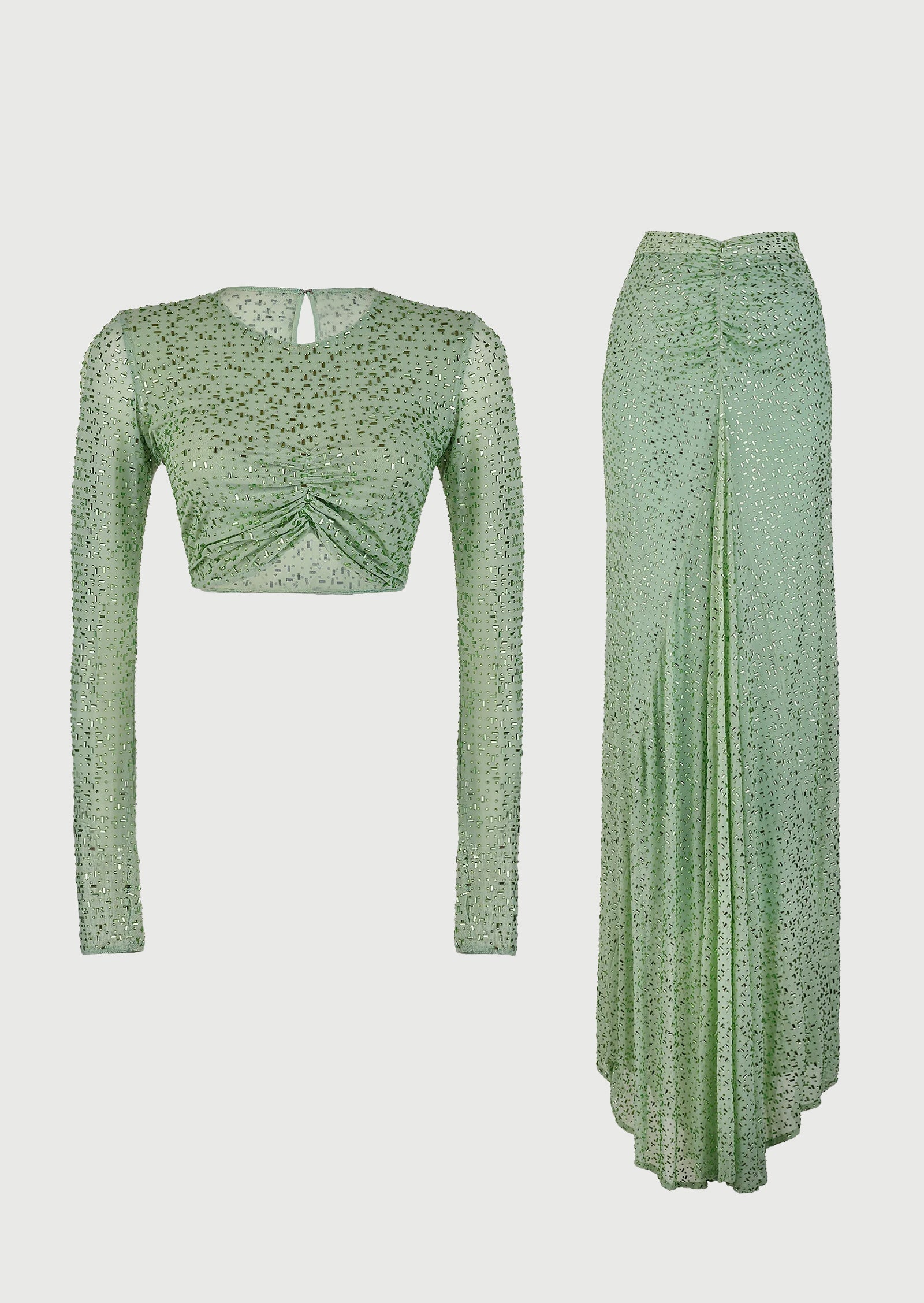 Midikleid in A-Linie mit Blumenmuster und Laternenärmeln