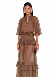 Dale Sem-Sheer Ruffled Skirt Two Piece Set