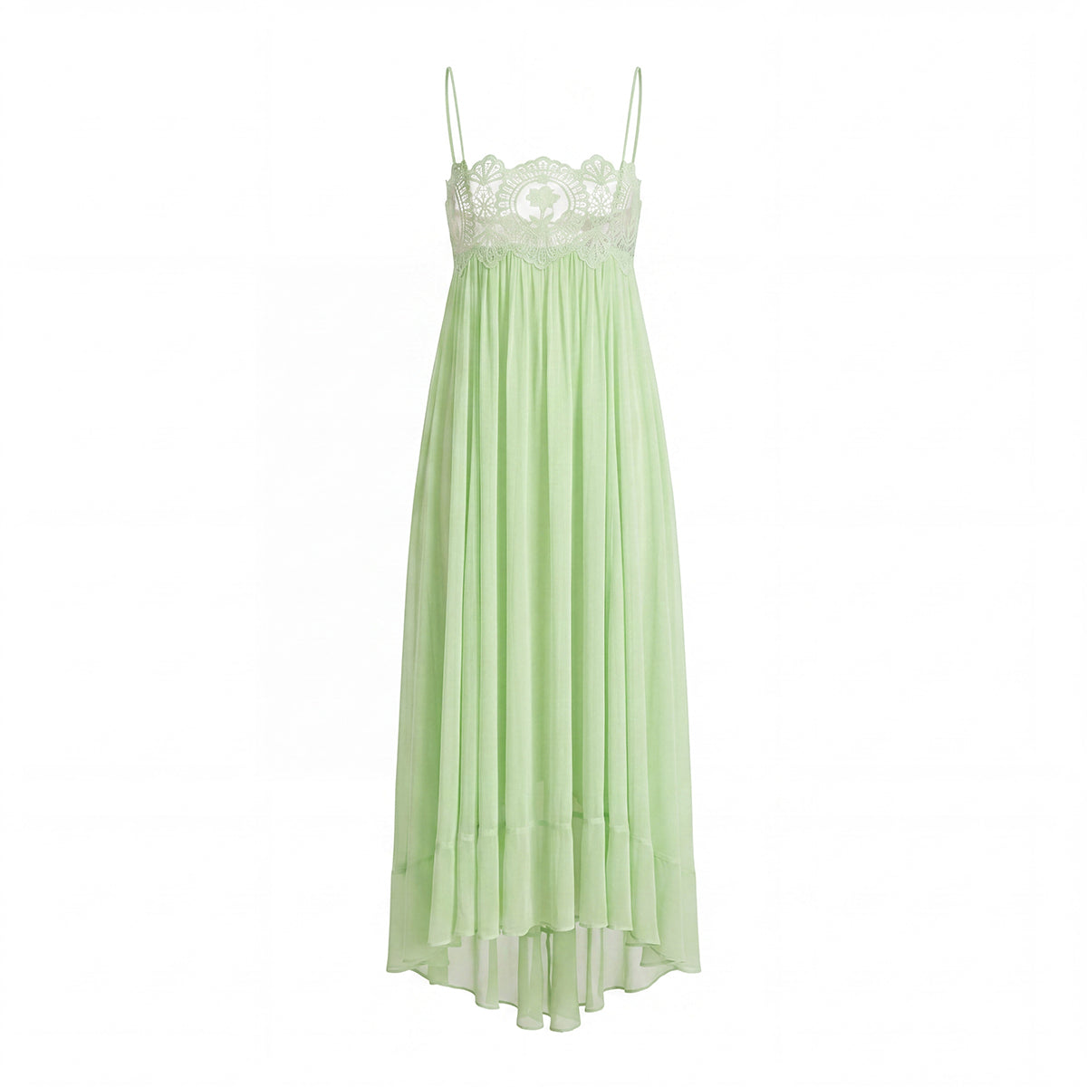 Vallea Chiffon Maxi Dress In Green