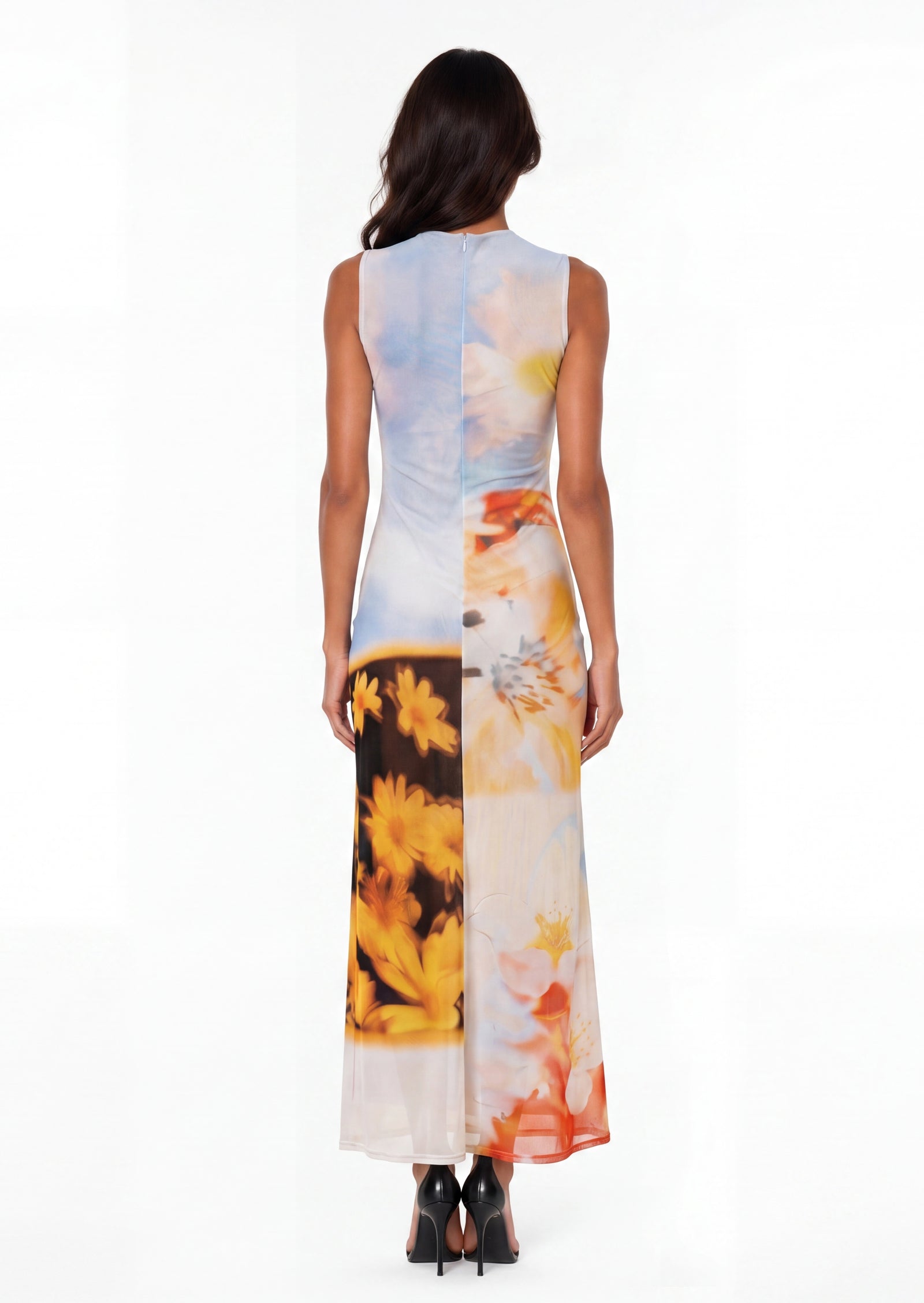 Vallea Sleeveless Maxi Dress In Print
