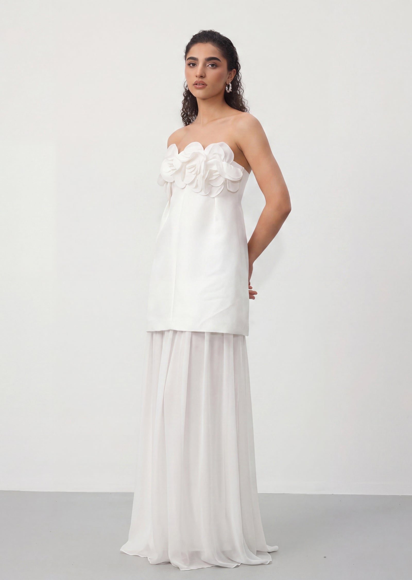 Tamara Off Shoulder Maxi Dress Set In White