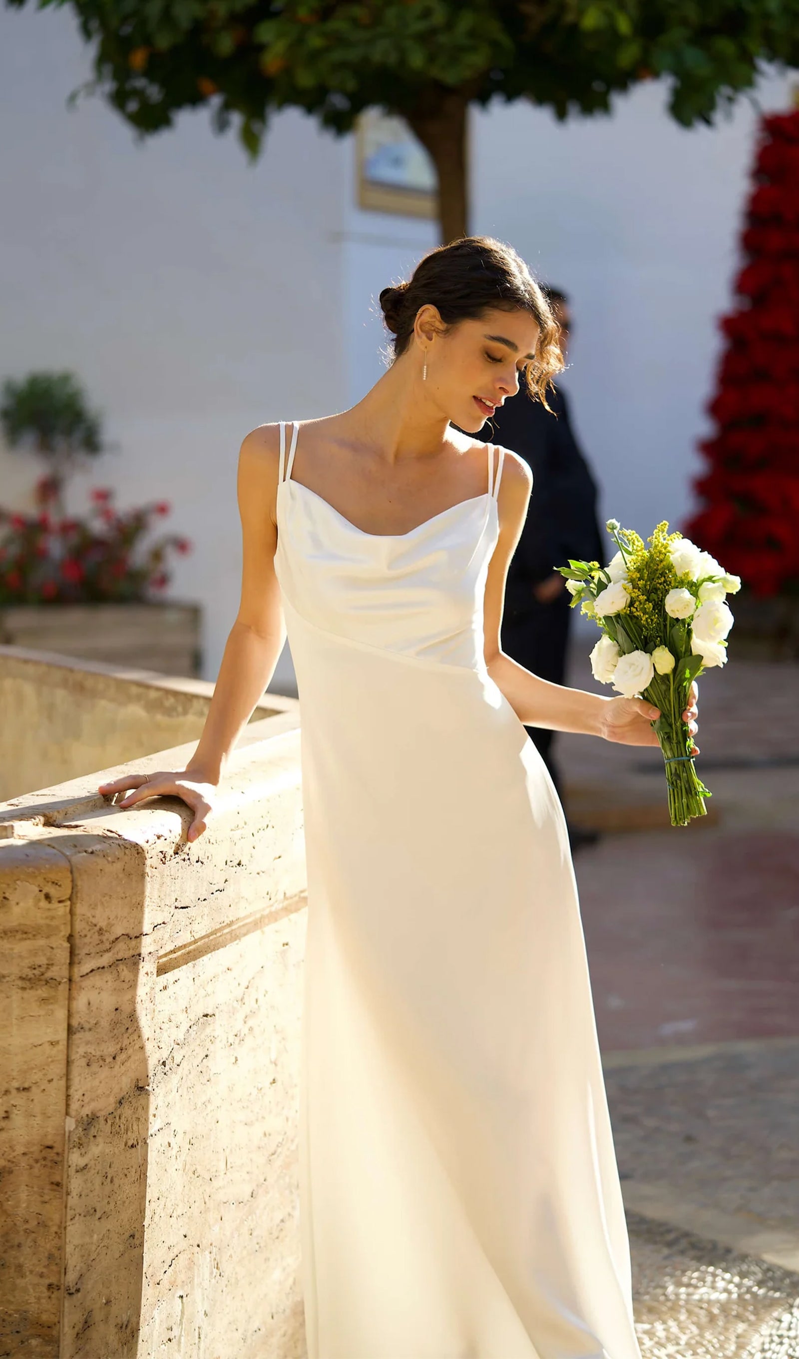 Satin Cowl-Neck Maxi Dress