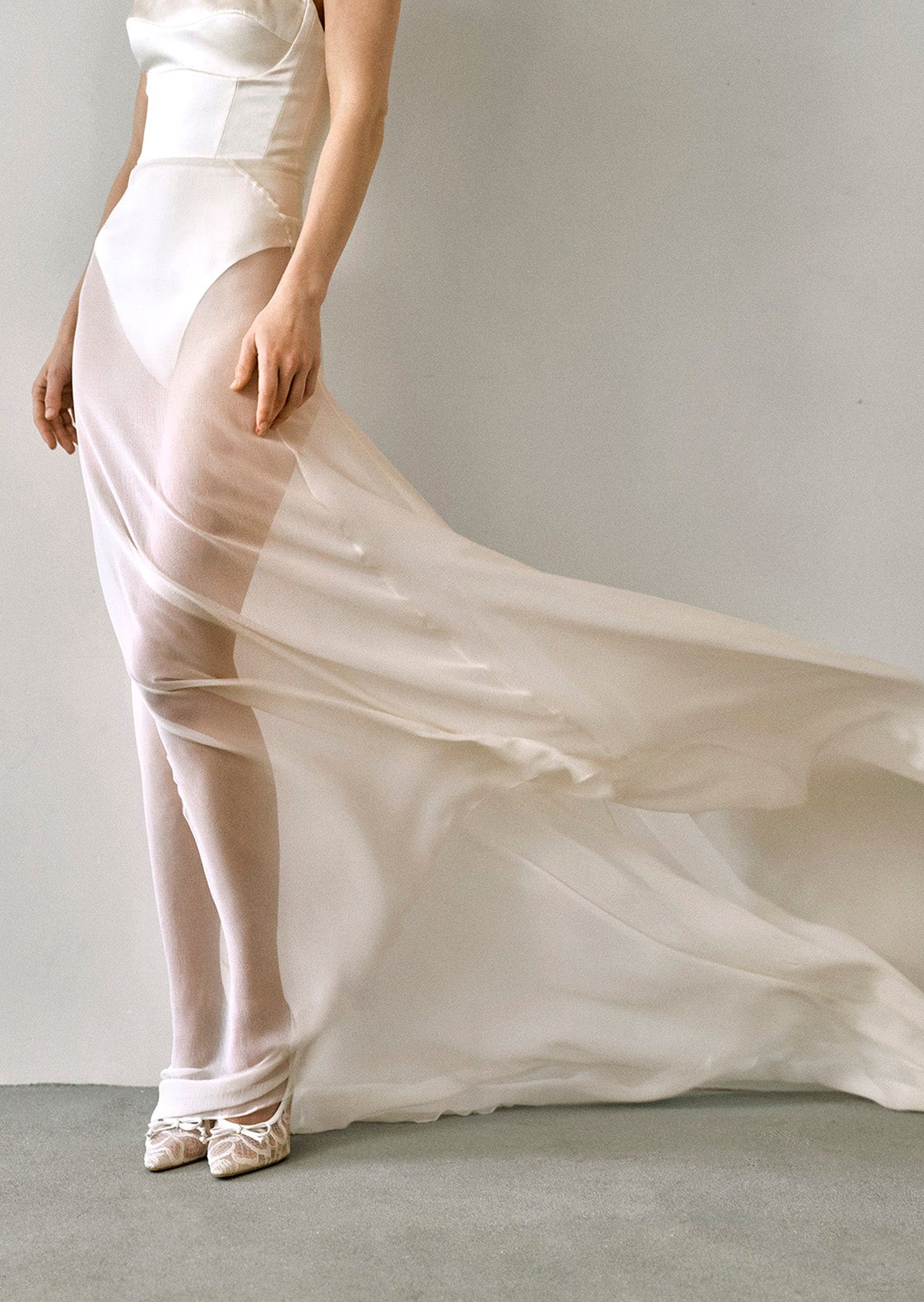 Rosalez Satin And Georgette Maxi Dress