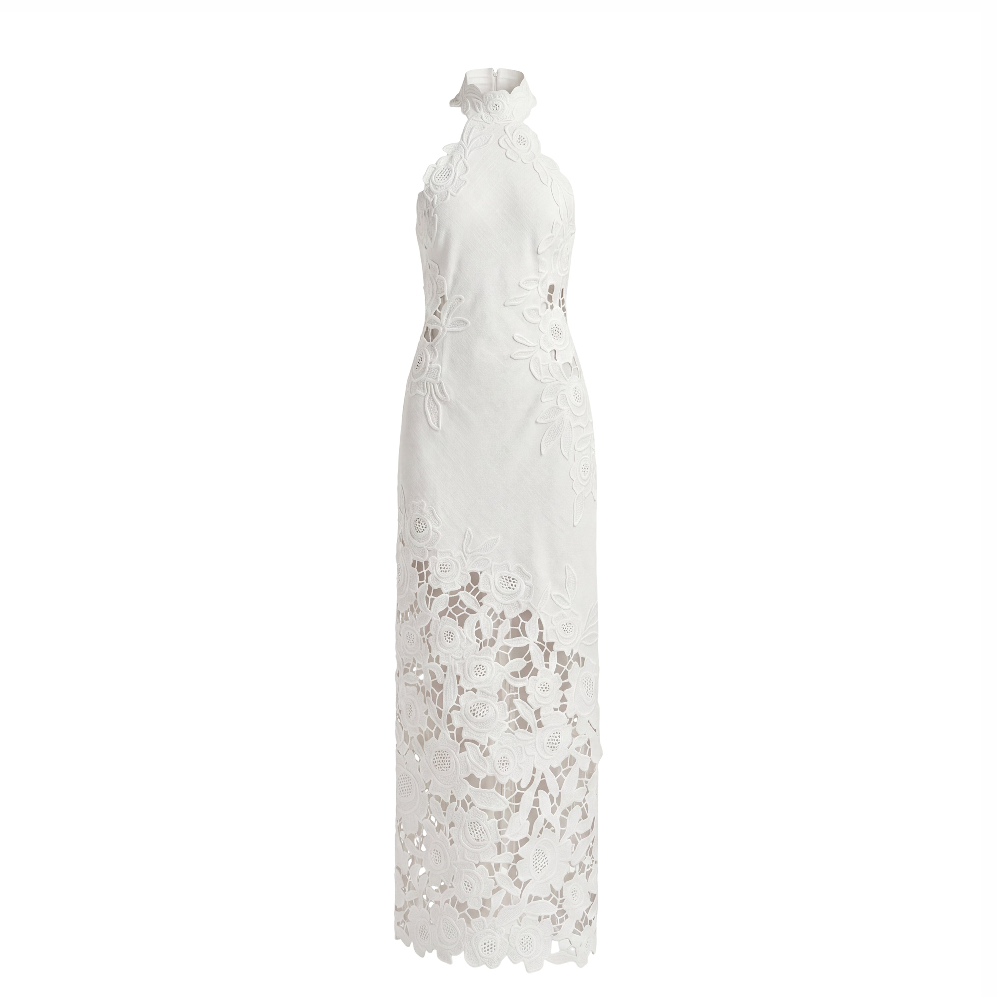 Catharine Floral Embroidery Maxi Dress In White