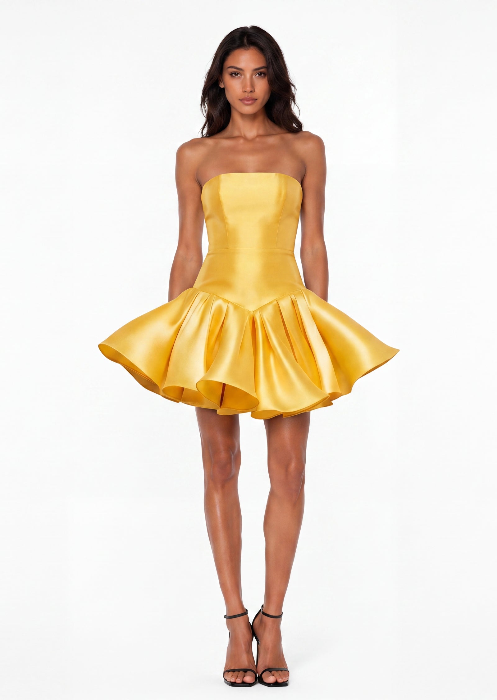 Sabrin Strapless Mini Dress In Yellow