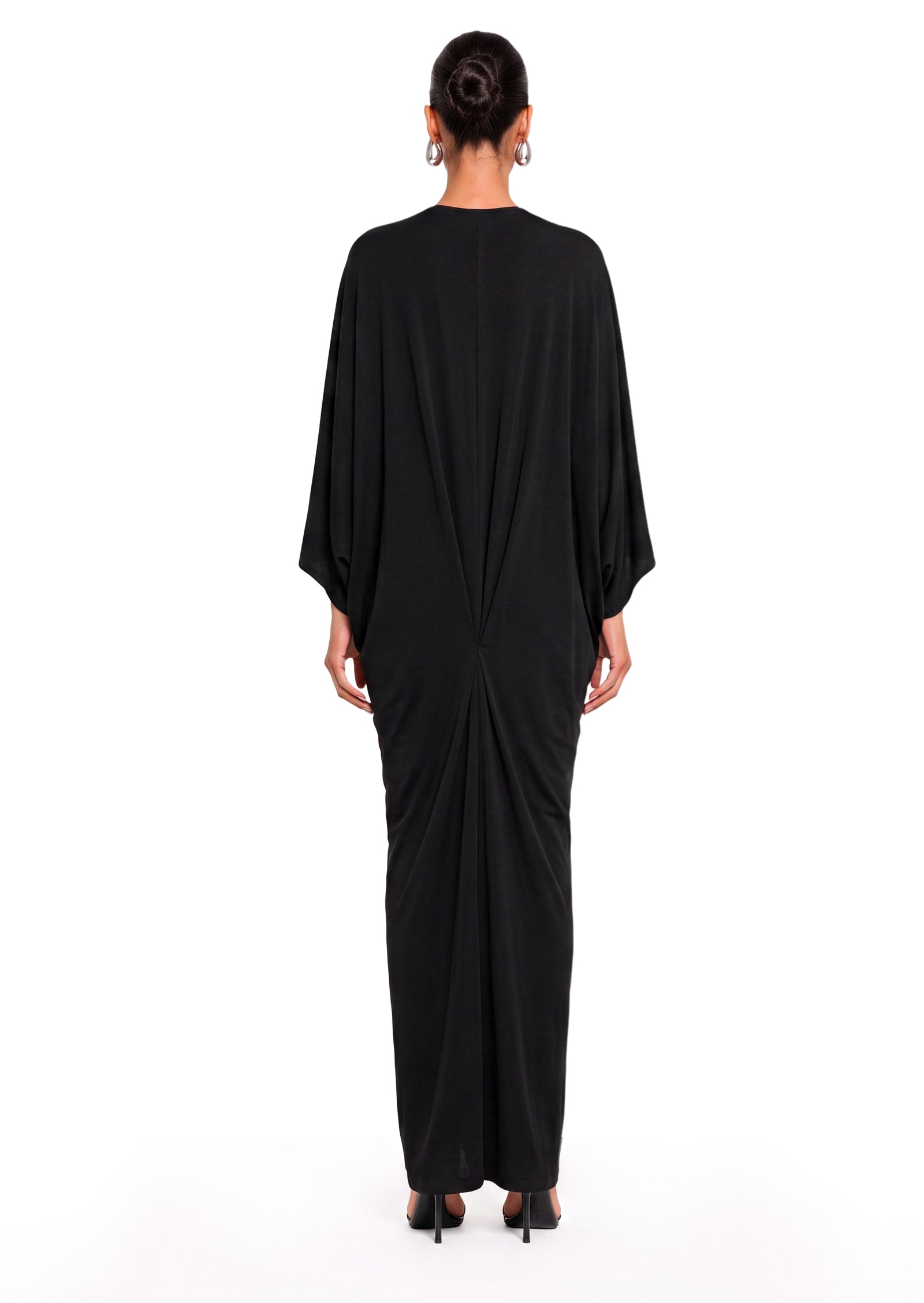 Saathvik Satin Right Angle Shoulder Maxi Dress