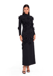 Long Sleeve Flower Midi Dress (Final Sale-US Only)