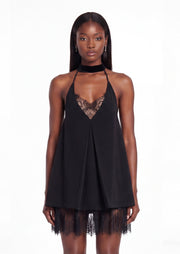 Uilani Lace Mini Dress In Black